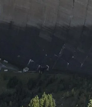 Der Stausee vom Wasserkraftwerk Schlegeis.